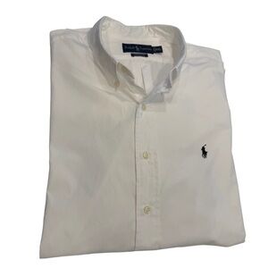 Ralph Lauren Men’s Iconic White Oxford Button Down Shirt Custom Fit Sz XXL EUC